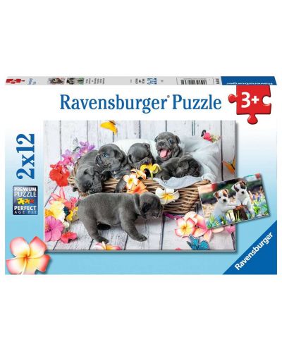 Παιδικό παζλ Ravensburger 2 x 12 κομμάτια - Μικρά κουτάβια - 1