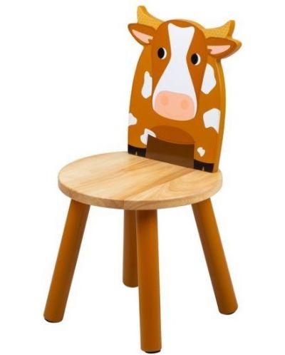 Παιδική ξύλινη καρέκλα Bigjigs - Αγελαδίτσα - 1