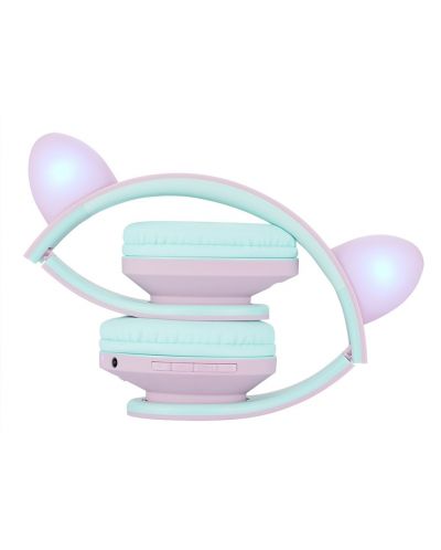 Παιδικά ακουστικά PowerLocus - P2, Ears, ασύρματα, ροζ/πράσινα - 3