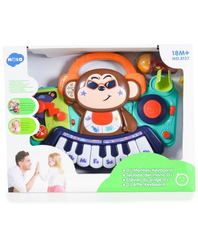 Παιδικό παιχνίδι Hola Toys - Μίνι πιάνο με μικρόφωνο, DJ Monkey - 2