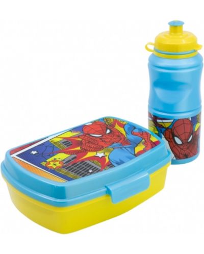 Παιδικό σετ Stor - Spider-Man, μπουκάλι και κουτί φαγητού - 1