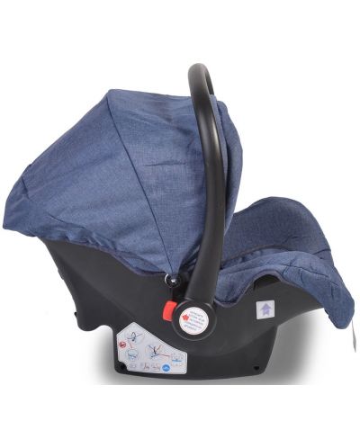 Παιδικό κάθισμα-καλάθι αυτοκινήτου  Moni, 0-13 kg,Denim - 4