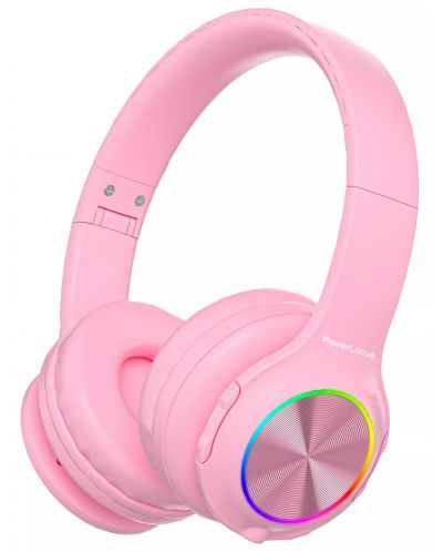 Παιδικά ακουστικά με μικρόφωνο PowerLocus - PLED, ασύρματα, ροζ - 1