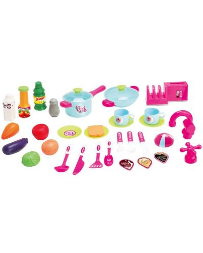 Παιδική κουζίνα Raya Toys - Με φώτα και ήχους, ροζ - 4