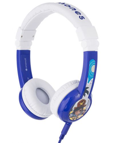 Παιδικά ακουστικά BuddyPhones με μικρόφωνο - Explore, μπλε/λευκό - 1
