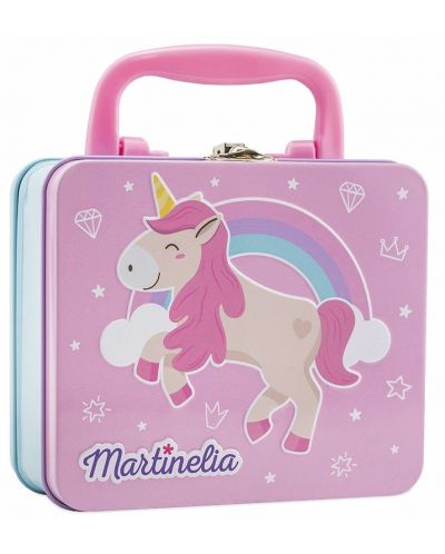 Παιδική μεταλλική βαλίτσα με καλλυντικά Martinelia Little Unicorn - 1
