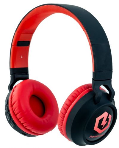 Παιδικά ακουστικά PowerLocus - Buddy, ασύρματα, μαύρα/κόκκινα - 1