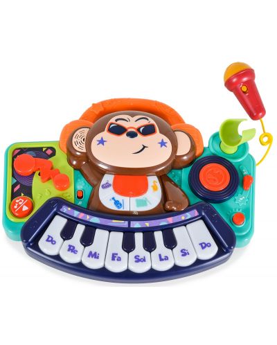 Παιδικό παιχνίδι Hola Toys - Μίνι πιάνο με μικρόφωνο, DJ Monkey - 1