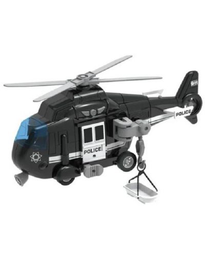 Παιδικό παιχνίδι Raya Toys - Αστυνομικό ελικόπτερο, μαύρο - 1