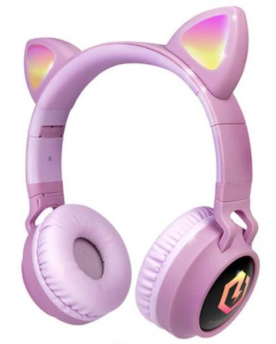 Παιδικά ακουστικά PowerLocus - Buddy Ears, ασύρματα, ροζ - 1