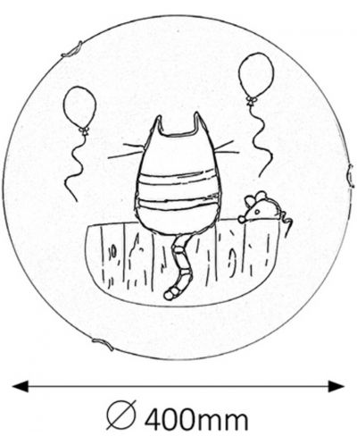 Παιδικό φωτιστικό Rabalux - Cathy 4558, IP20, E27, 2x60W, πολύχρωμο - 5