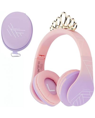 Παιδικά ακουστικά  PowerLocus - P2 Princess, ασύρματα, ροζ - 1