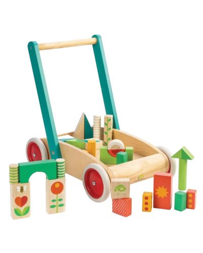 Παιδική  ξύλινη περπατούρα  Tender Leaf Toys - Με χρωματιστά μπλοκάκια  - 2