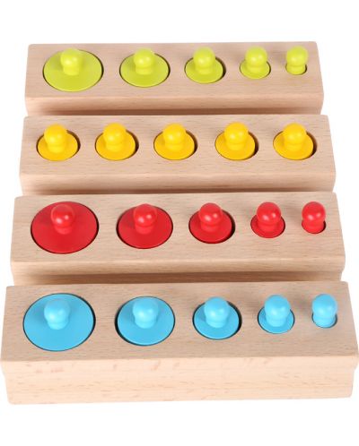 Παιδικό ξύλινο παιχνίδι Small Foot - Χρωματιστοί κύλινδροι - 2