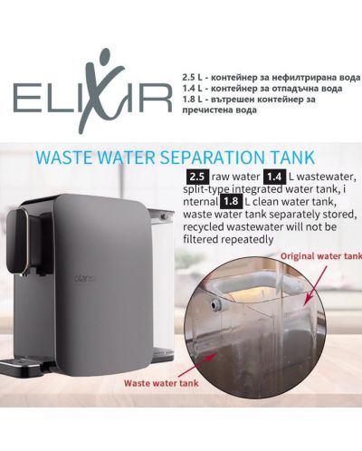 Διανομέας για καθαρισμό και θέρμανση νερού Elixir - 2.5 L, μαύρο - 7