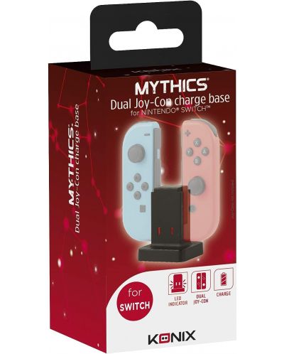 Σταθμός φόρτισης Konix Mythics - για Nintendo Switch,διπλός, μαύρος - 5