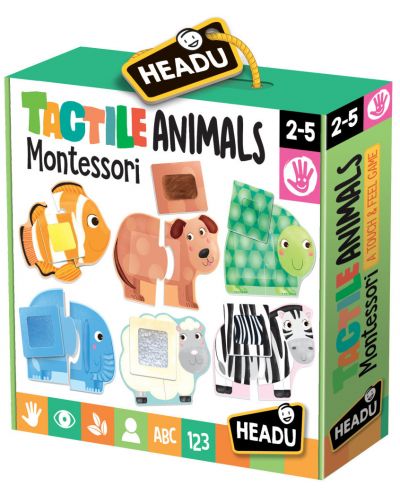 Εκπαιδευτικό σετ Headu Montessori - Αγγίξτε και γνωρίστε τα ζώα - 1
