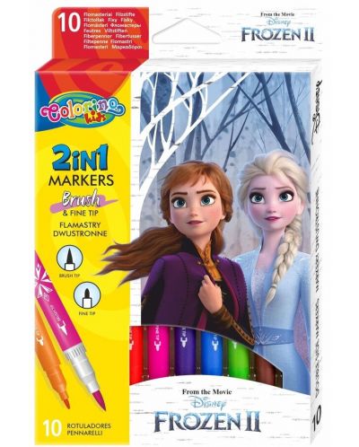 Μαρκαδόροι διπλού άκρου Colorino Disney - Frozen II, 10 χρώματα - 1
