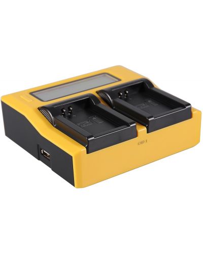 Διπλός φορτιστής Patona - για μπαταρία Canon LP-E12, LCD, κίτρινο - 1
