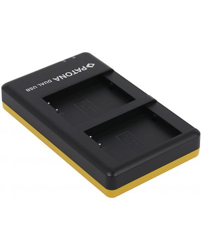 Διπλός φορτιστής Patona - για μπαταρία Panasonic DMW-BLC12, USB, κίτρινο - 1