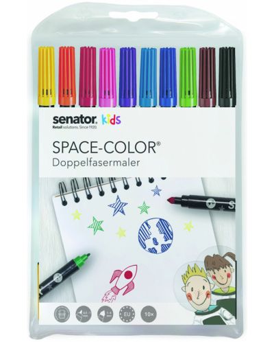 Μαρκαδόροι διπλής μύτης Senator Kids - 10 χρώματα - 1