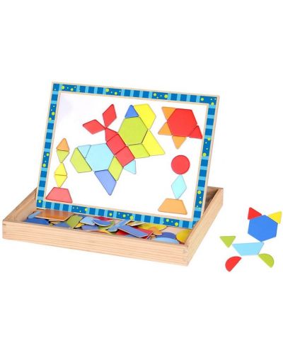 Μαγνητικός πίνακας διπλής όψης Tooky toy - Σχήματα και χρώματα - 2