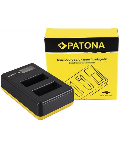 Διπλός φορτιστής Patona - για μπαταρία Canon LP-E17, LCD, USB, Μαύρο - 2
