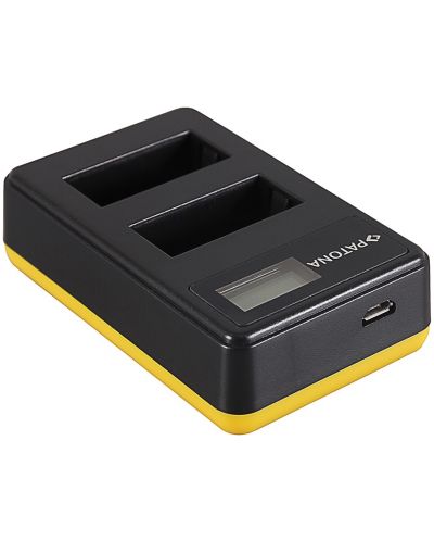 Διπλός φορτιστής Patona - για μπαταρία Canon LP-E17, LCD, USB, Μαύρο - 1