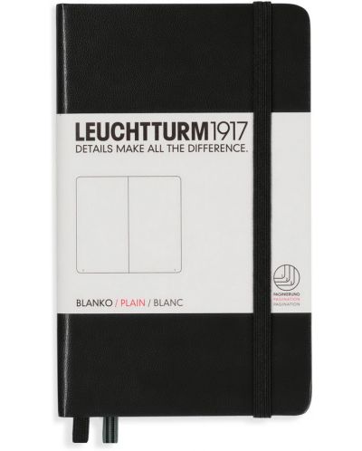 Σημειωματάριο τσέπης Leuchtturm1917 - A6, λευκές σελίδες, Black - 1