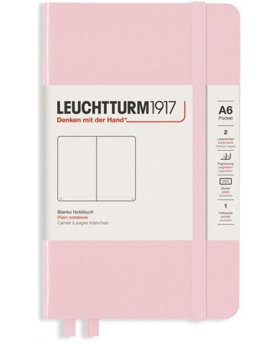 Σημειωματάριο  τσέπης  Leuchtturm1917 - A6, λευκές σελίδες,Powder - 1