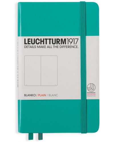 Σημειωματάριο  τσέπης  Leuchtturm1917 - A6,λευκές σελίδες,Emerald - 1