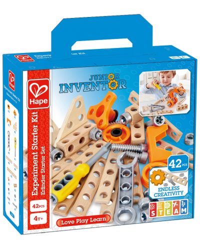 Ξύλινος κατασκευαστής Hape Junior Inventor - Βασικό σετ - 1