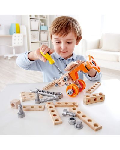 Ξύλινος κατασκευαστής Hape Junior Inventor - Βασικό σετ - 5