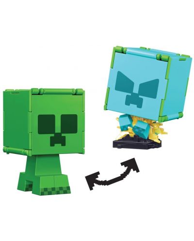 Φιγούρα δράσης Mattel Games: Minecraft - Creeper &Charged Creeper (Flippin Figs) - 6