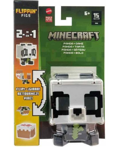 Φιγούρα δράσης  Mattel Games: Minecraft - Panda &Cake (Flippin Figs) - 6