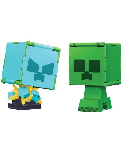 Φιγούρα δράσης Mattel Games: Minecraft - Creeper &Charged Creeper (Flippin Figs) - 1