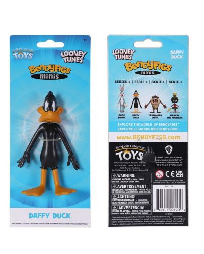 Φιγούρα δράσης The Noble Collection Animation: Looney Tunes - Daffy Duck (Bendyfigs), 11 εκ - 2