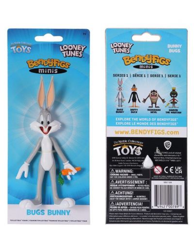Φιγούρα δράσης The Noble Collection Animation: Looney Tunes - Bugs Bunny (Bendyfigs), 14 εκ - 2