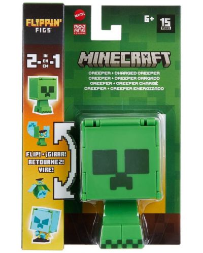 Φιγούρα δράσης Mattel Games: Minecraft - Creeper &Charged Creeper (Flippin Figs) - 8