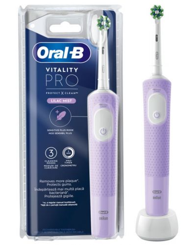 Ηλεκτρική οδοντόβουρτσα OralB - D103 Pro Lilac CLC 6/21/6, μωβ - 3