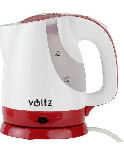 Ηλεκτρικός βραστήρας - Voltz V51230F, 1300 W, 0,9 l, λευκό/κόκκινο - 1