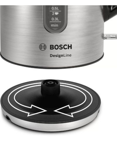 Ηλεκτρικός βραστήρας Bosch - TWK4P440, 2400 W, 1,7 l, ασημί - 5