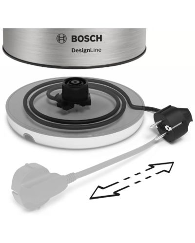 Ηλεκτρικός βραστήρας Bosch - TWK4P440, 2400 W, 1,7 l, ασημί - 6
