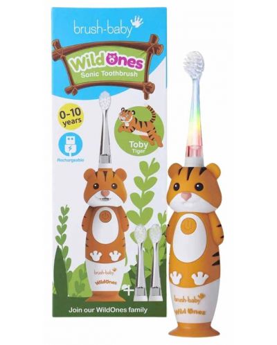 Ηλεκτρική οδοντόβουρτσα Brush Baby - Wild Ones, Τίγρη - 1