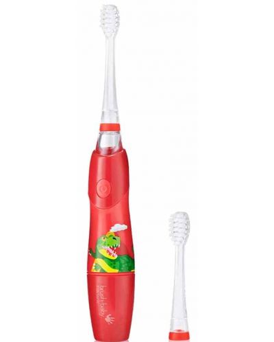 Ηλεκτρική οδοντόβουρτσα  Brush Baby - Kidzsonic, Δεινόσαυρος, με μπαταρία και 2 άκρες - 1