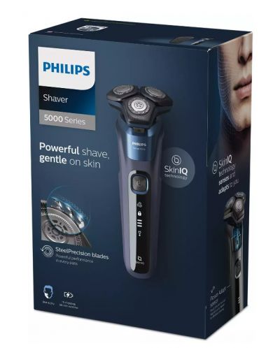 Ξυριστική μηχανή ηλεκτρική  Philips - Series 5000, 3 κεφαλές, μπλε - 4