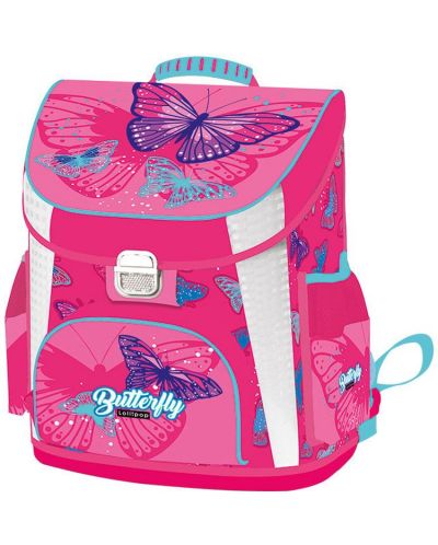 Εργονομική σχολική τσάντα Lizzy Card Pink Butterfly - Premium - 1
