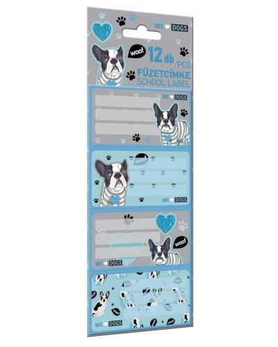 Σχολικές ετικέτες  Lizzy Card We Love Dogs Woof - 12 τεμάχια - 1