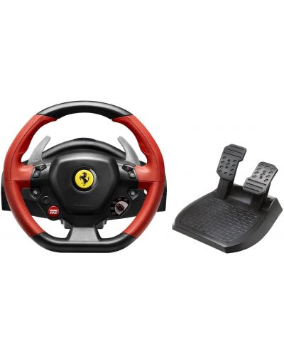 Τιμόνι με πεντάλια Thrustmaster - Ferrari 458 Spider, μαύρο/κόκκινο - 1