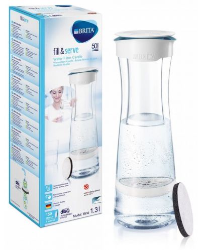 Καράφα φιλτραρίσματος για νερό BRITA - Fill&Serve Mind, 1.3l,τουρκουάζ - 5
